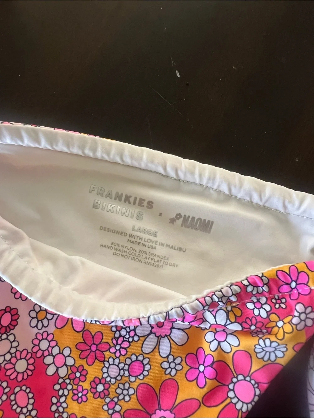 Frankie's Bikinis Pink & Yellow Floral Tie-Side Bikini Bottom